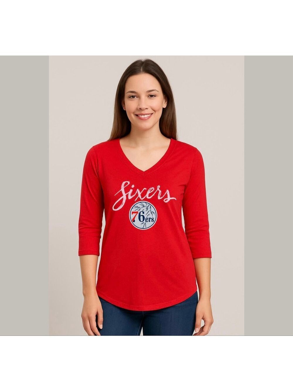 Philadelphia 76ers Sixers Women’s Medium Gameday Couture Red designer Shirt M